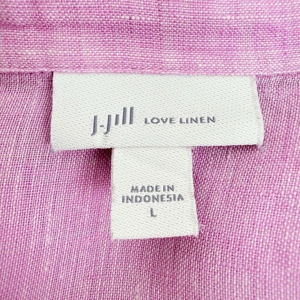 J.Jill Love Linen Relaxed Tunic Top Size L Petunia Pink Lagenlook Coastal Beach - Picture 10 of 16